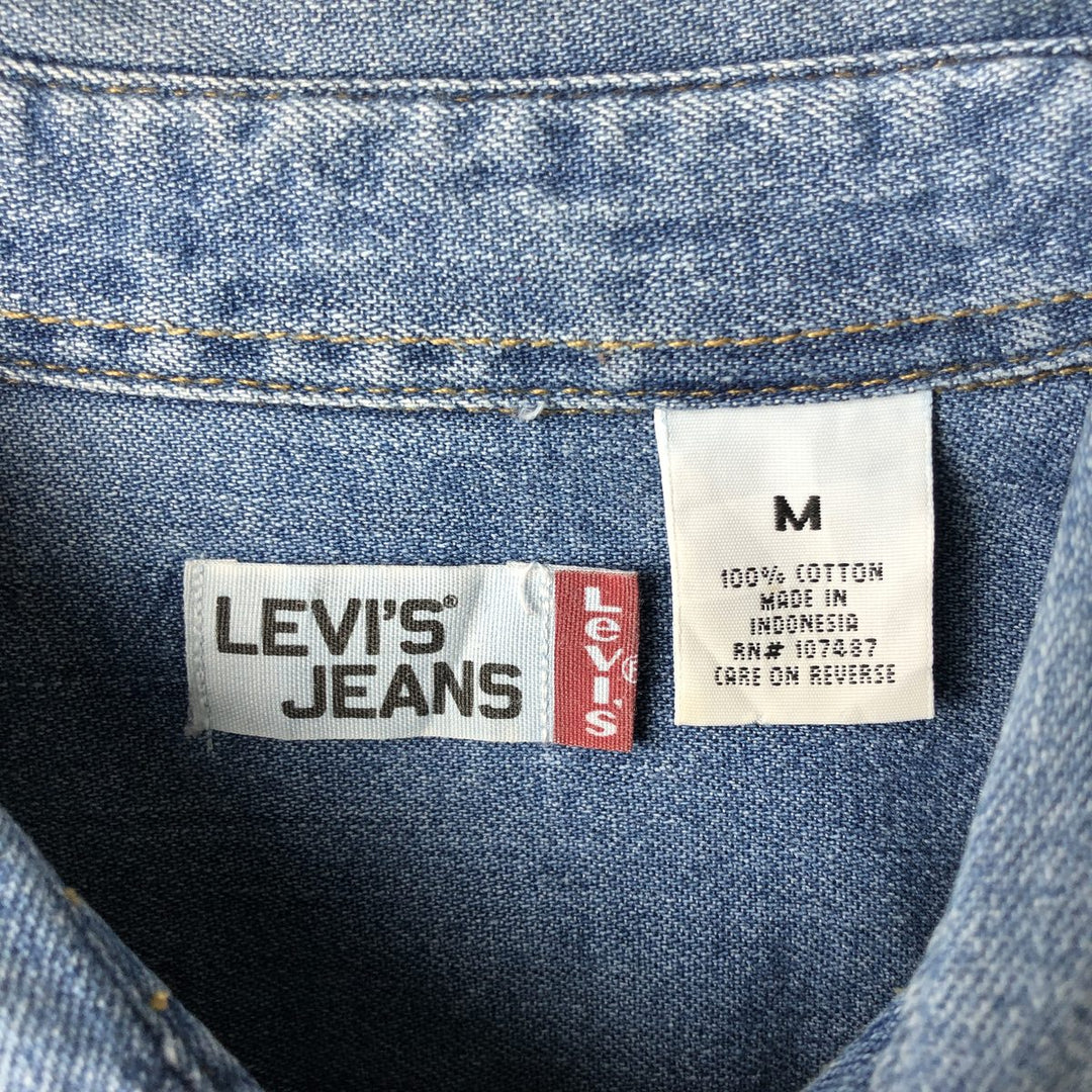 90s-00'S Levi's Jeans Long-Sleeve Denim Shirt, Men's Size M (approx.) cotton blue type Vintage Second Hand