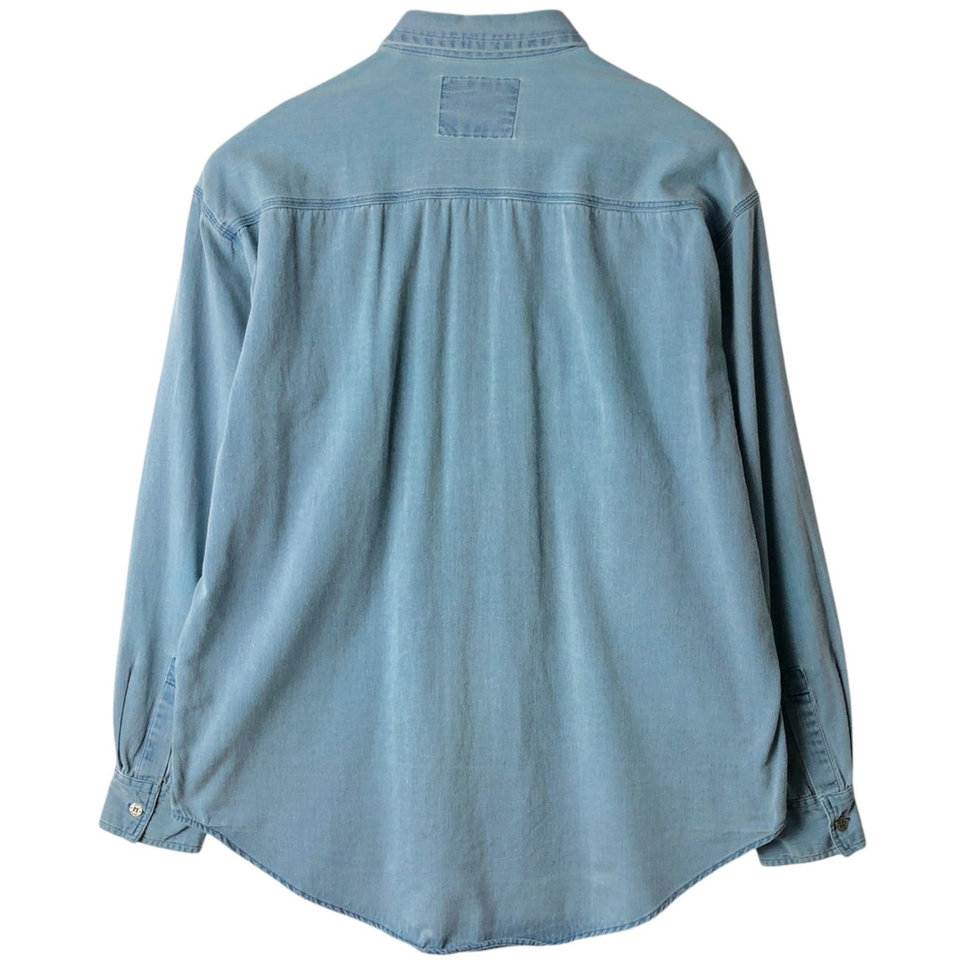 90'S Levi's Long Sleeve Denim Shirt, Men's Size L, Vintage cotton blue type Vintage Second Hand