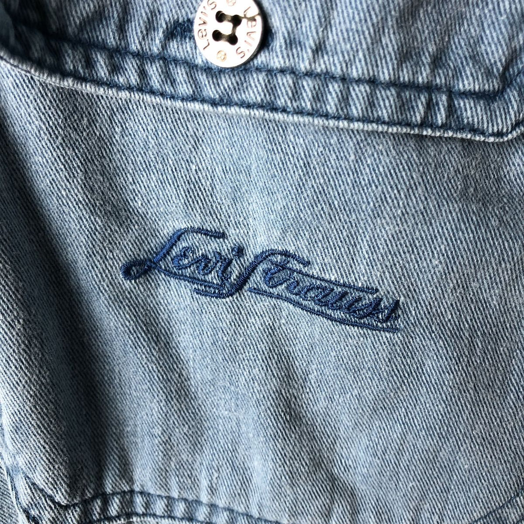 90'S Levi's Long Sleeve Denim Shirt, Men's Size L, Vintage cotton blue type Vintage Second Hand