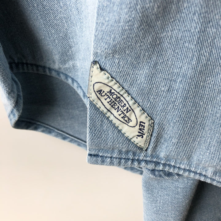 90'S Levi's Long Sleeve Denim Shirt, Men's Size L, Vintage cotton blue type Vintage Second Hand