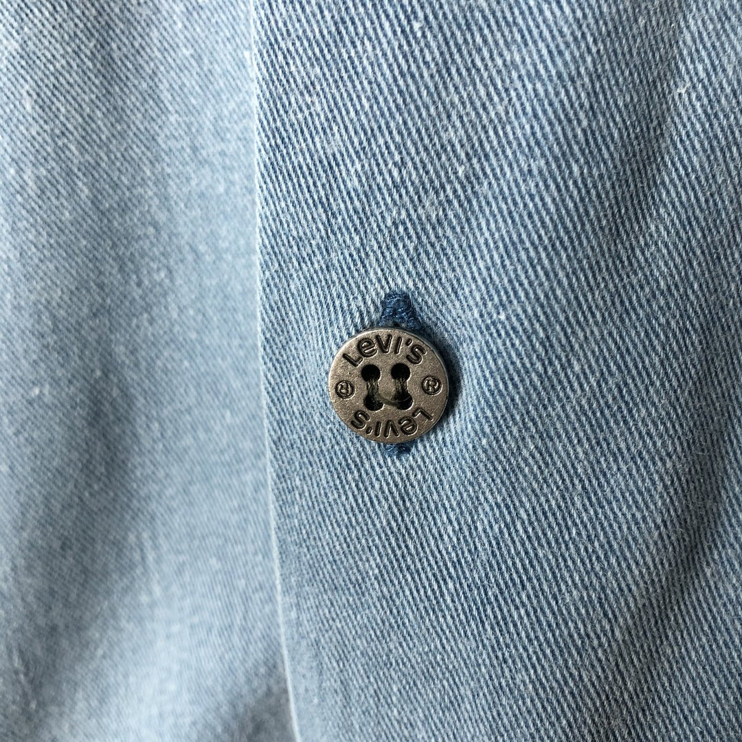 90'S Levi's Long Sleeve Denim Shirt, Men's Size L, Vintage cotton blue type Vintage Second Hand