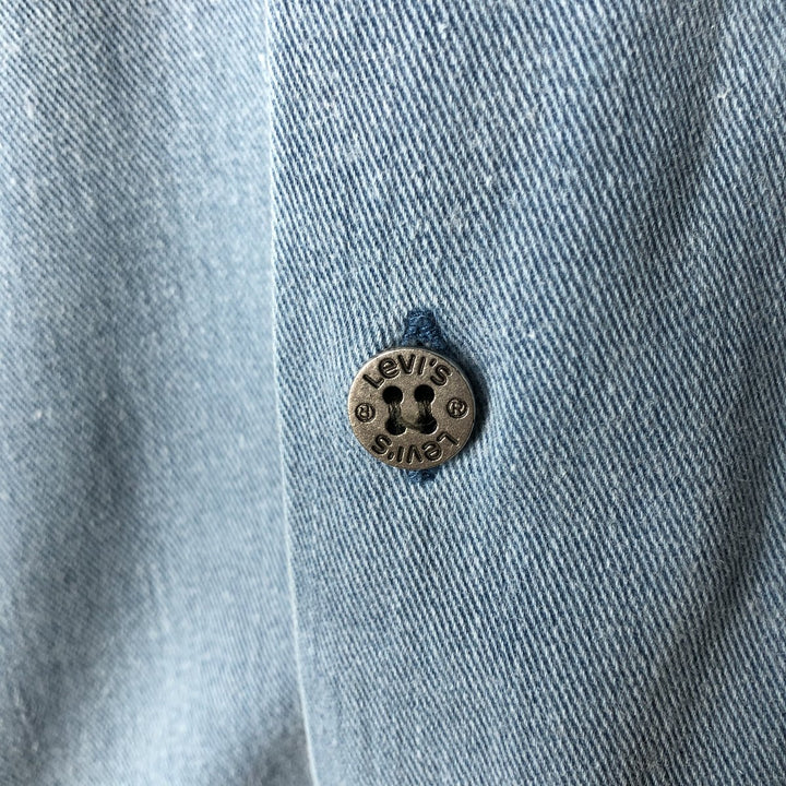 90'S Levi's Long Sleeve Denim Shirt, Men's Size L, Vintage cotton blue type Vintage Second Hand