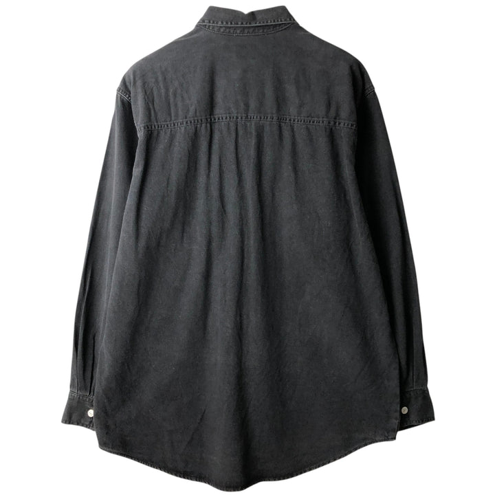 Levi's RED TAB Long-Sleeve Black Denim Shirt, Men's Size M (approx.) cotton black type Vintage Second Hand