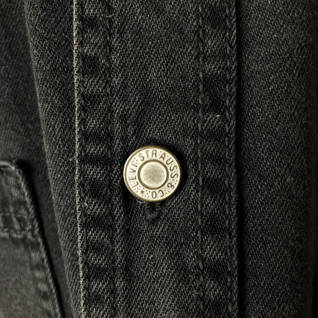 Levi's RED TAB Long-Sleeve Black Denim Shirt, Men's Size M (approx.) cotton black type Vintage Second Hand