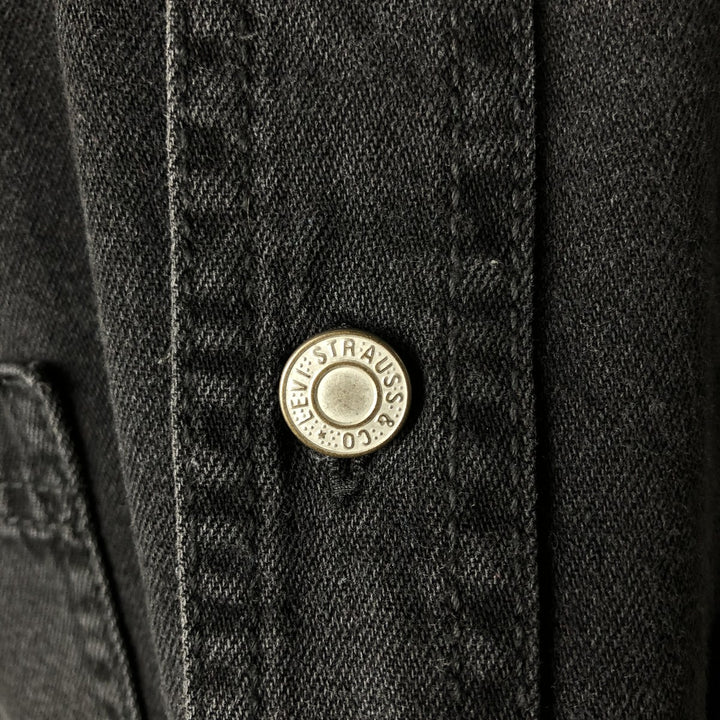 Levi's RED TAB Long-Sleeve Black Denim Shirt, Men's Size M (approx.) cotton black type Vintage Second Hand
