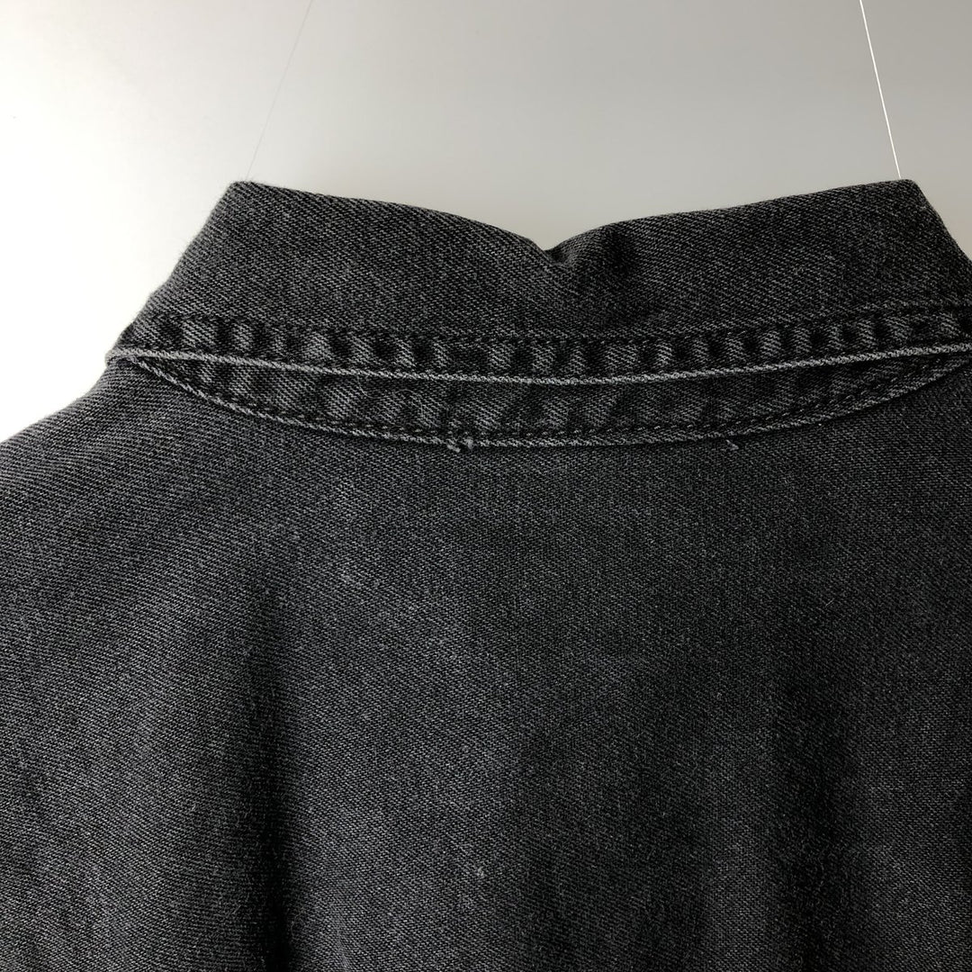 Levi's RED TAB Long-Sleeve Black Denim Shirt, Men's Size M (approx.) cotton black type Vintage Second Hand