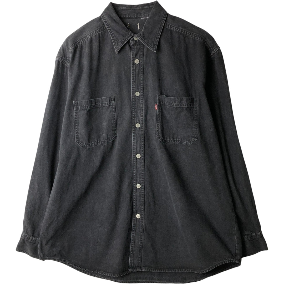 Levi's long-sleeved black denim shirt, men's size XXL. unclear black type Vintage Second Hand