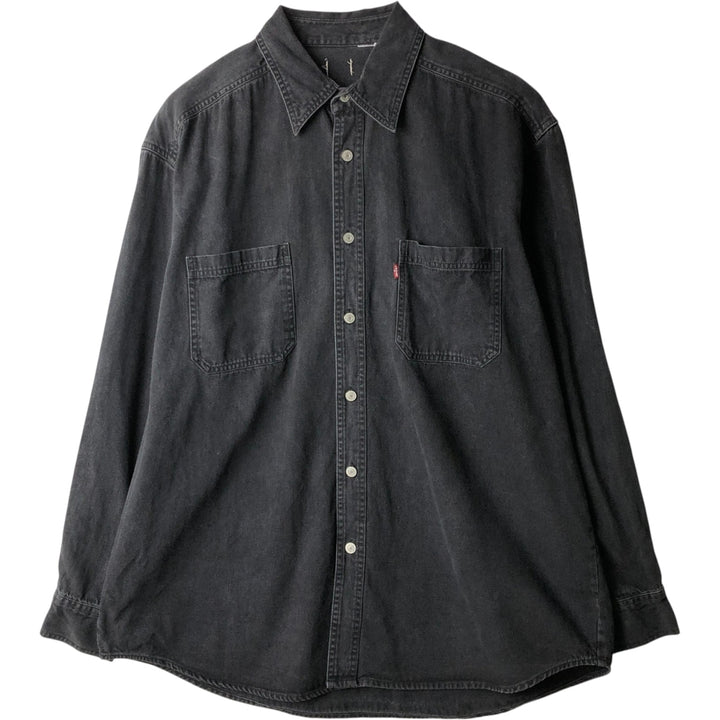 Levi's long-sleeved black denim shirt, men's size XXL. unclear black type Vintage Second Hand