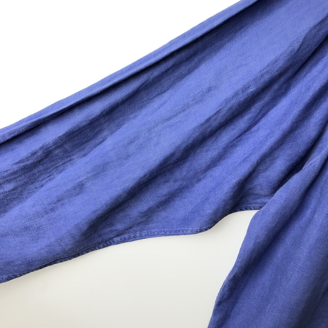 Ralph Lauren POLO RALPH LAUREN long-sleeved linen button-down shirt, men's size XL linen blue type Vintage Second Hand