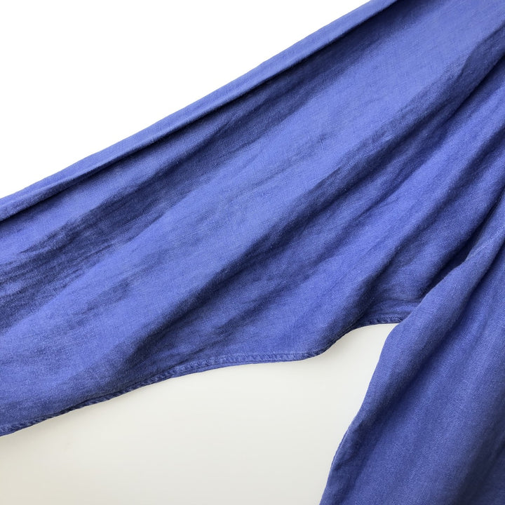 Ralph Lauren POLO RALPH LAUREN long-sleeved linen button-down shirt, men's size XL linen blue type Vintage Second Hand