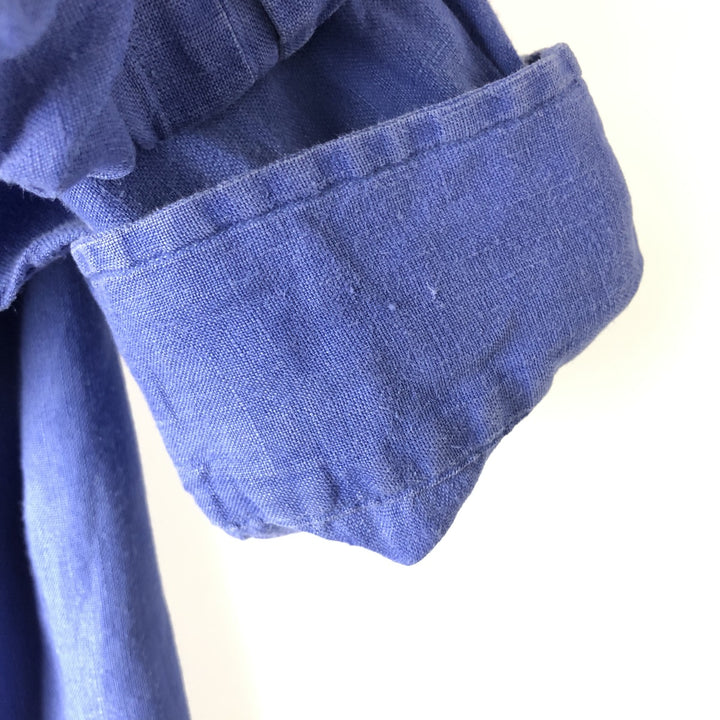 Ralph Lauren POLO RALPH LAUREN long-sleeved linen button-down shirt, men's size XL linen blue type Vintage Second Hand