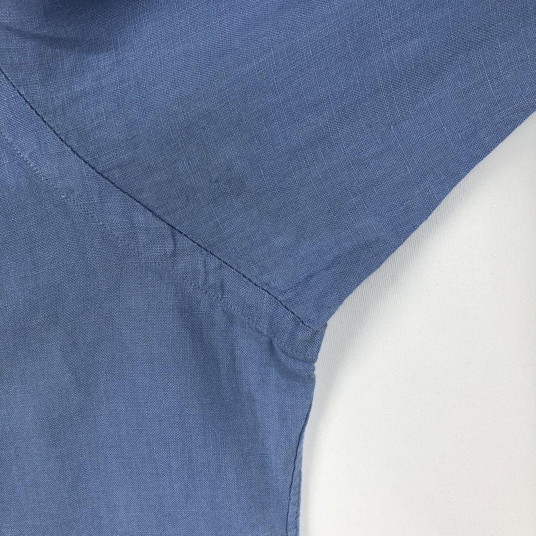Ralph Lauren POLO by Ralph Lauren CUSTOM FIT long sleeve linen button down shirt men's XL size linen Blue type light blue Vintage Second Hand