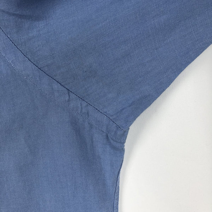 Ralph Lauren POLO by Ralph Lauren CUSTOM FIT long sleeve linen button down shirt men's XL size linen Blue type light blue Vintage Second Hand