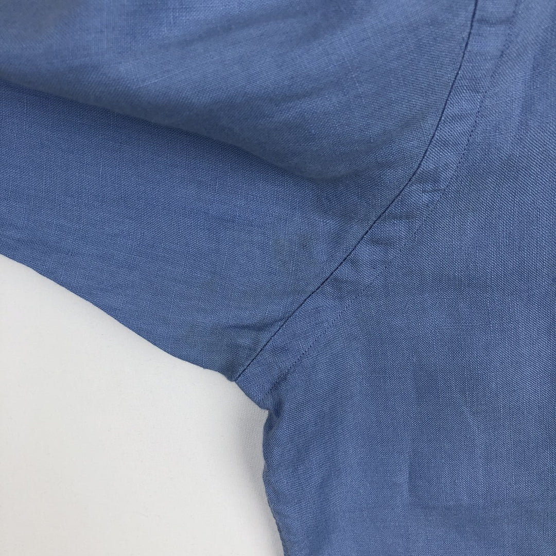 Ralph Lauren POLO by Ralph Lauren CUSTOM FIT long sleeve linen button down shirt men's XL size linen Blue type light blue Vintage Second Hand