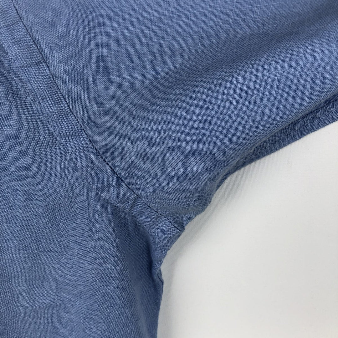 Ralph Lauren POLO by Ralph Lauren CUSTOM FIT long sleeve linen button down shirt men's XL size linen Blue type light blue Vintage Second Hand