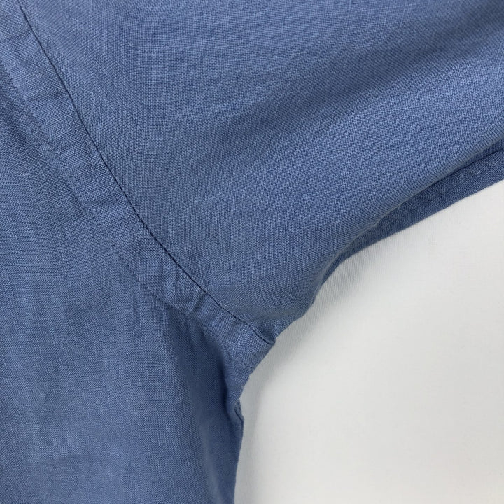 Ralph Lauren POLO by Ralph Lauren CUSTOM FIT long sleeve linen button down shirt men's XL size linen Blue type light blue Vintage Second Hand