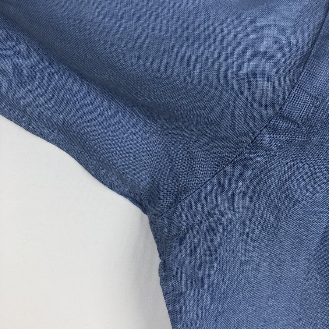 Ralph Lauren POLO by Ralph Lauren CUSTOM FIT long sleeve linen button down shirt men's XL size linen Blue type light blue Vintage Second Hand