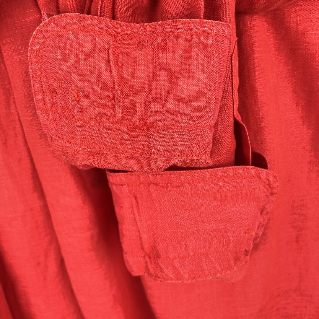 Burberry's BURBERRY LONDON Long-Sleeve Linen Button-Down Shirt, Men's Size L (approx.) unclear red type Vintage Second Hand