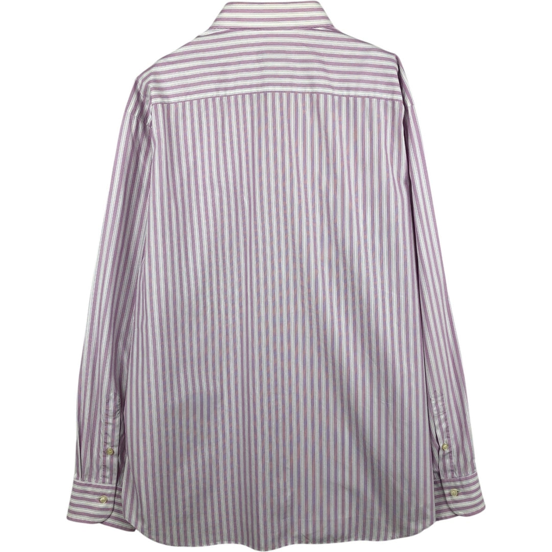 Burberry's LONDON long-sleeved striped shirt, men's size XL cotton pink type Vintage Second Hand