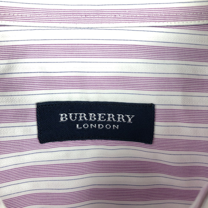 Burberry's LONDON long-sleeved striped shirt, men's size XL cotton pink type Vintage Second Hand