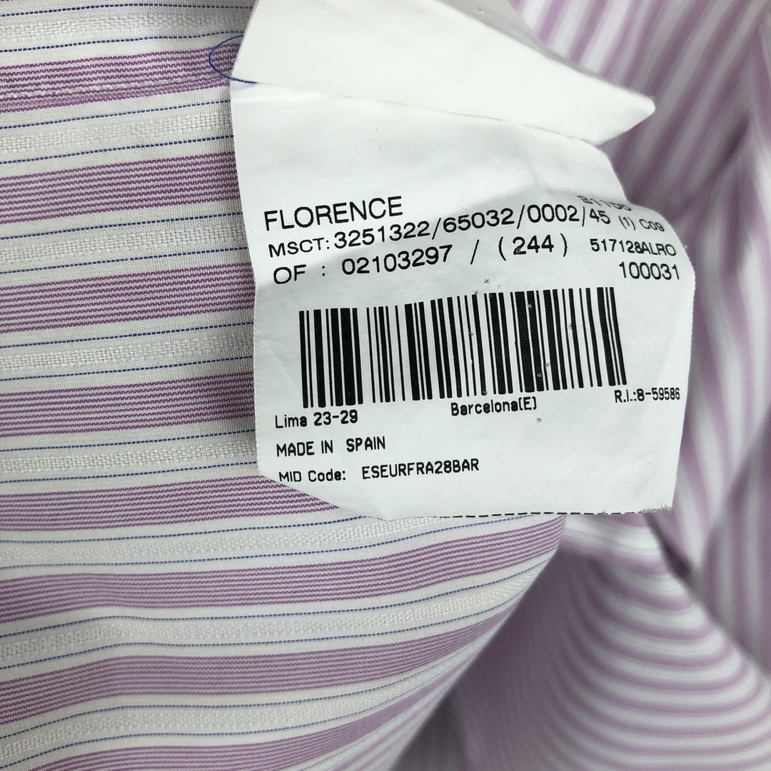 Burberry's LONDON long-sleeved striped shirt, men's size XL cotton pink type Vintage Second Hand