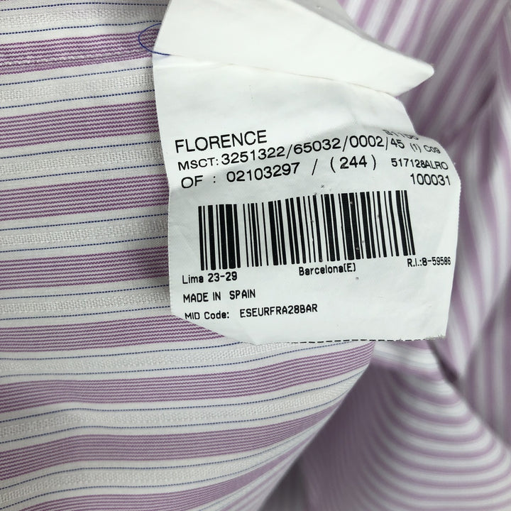 Burberry's LONDON long-sleeved striped shirt, men's size XL cotton pink type Vintage Second Hand