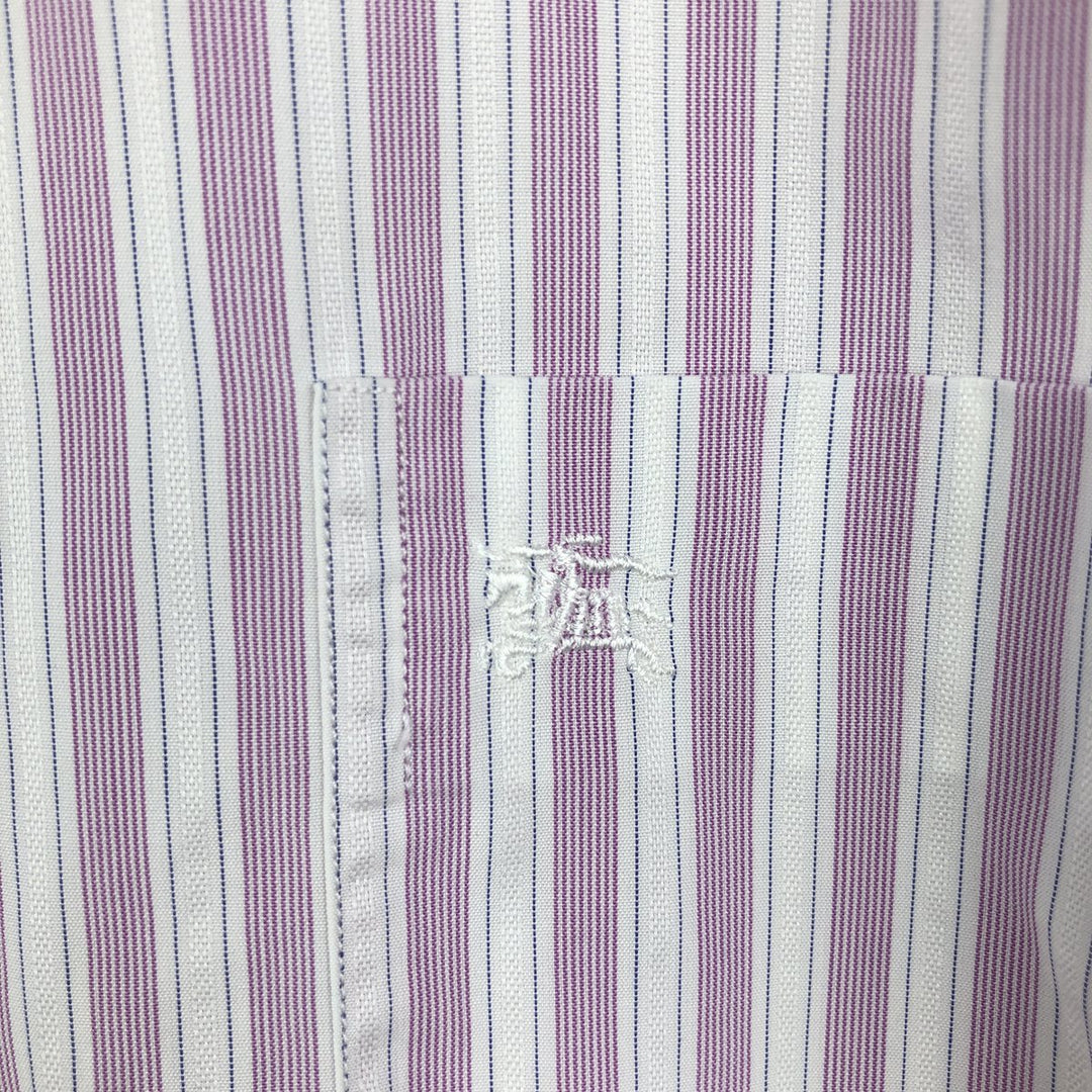 Burberry's LONDON long-sleeved striped shirt, men's size XL cotton pink type Vintage Second Hand