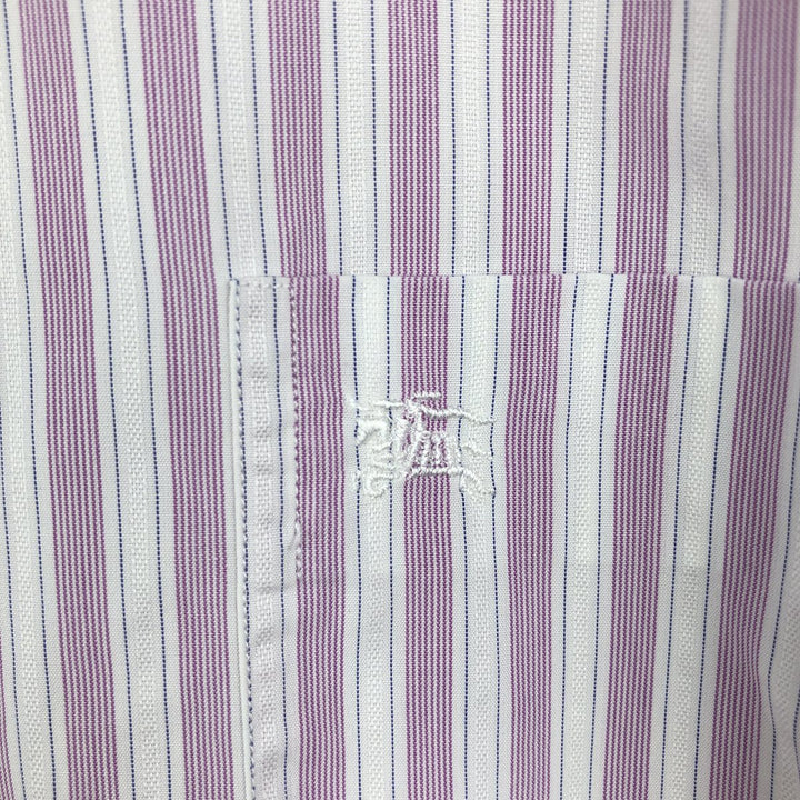 Burberry's LONDON long-sleeved striped shirt, men's size XL cotton pink type Vintage Second Hand