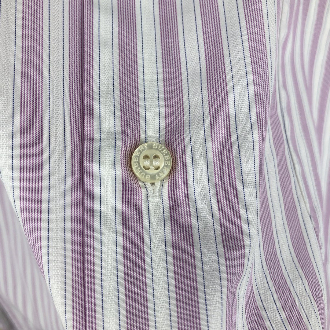 Burberry's LONDON long-sleeved striped shirt, men's size XL cotton pink type Vintage Second Hand