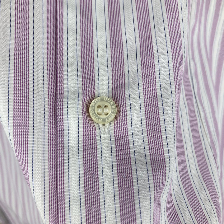 Burberry's LONDON long-sleeved striped shirt, men's size XL cotton pink type Vintage Second Hand