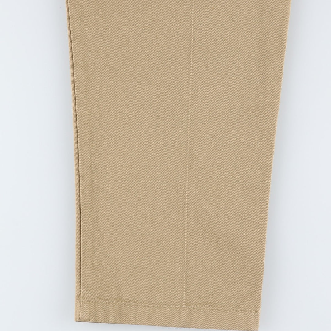 LLBean NATURAL FIT Two-Pleat Chino Pants, Men's Size W36 (approx.) cotton Beige type Vintage Second Hand