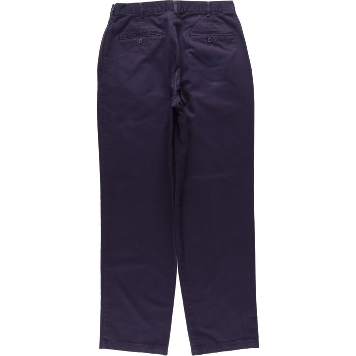 Lands' End Two-Pleat Chino Pants, Men's Size W31 (approx.) cotton navy blue type Vintage Second Hand