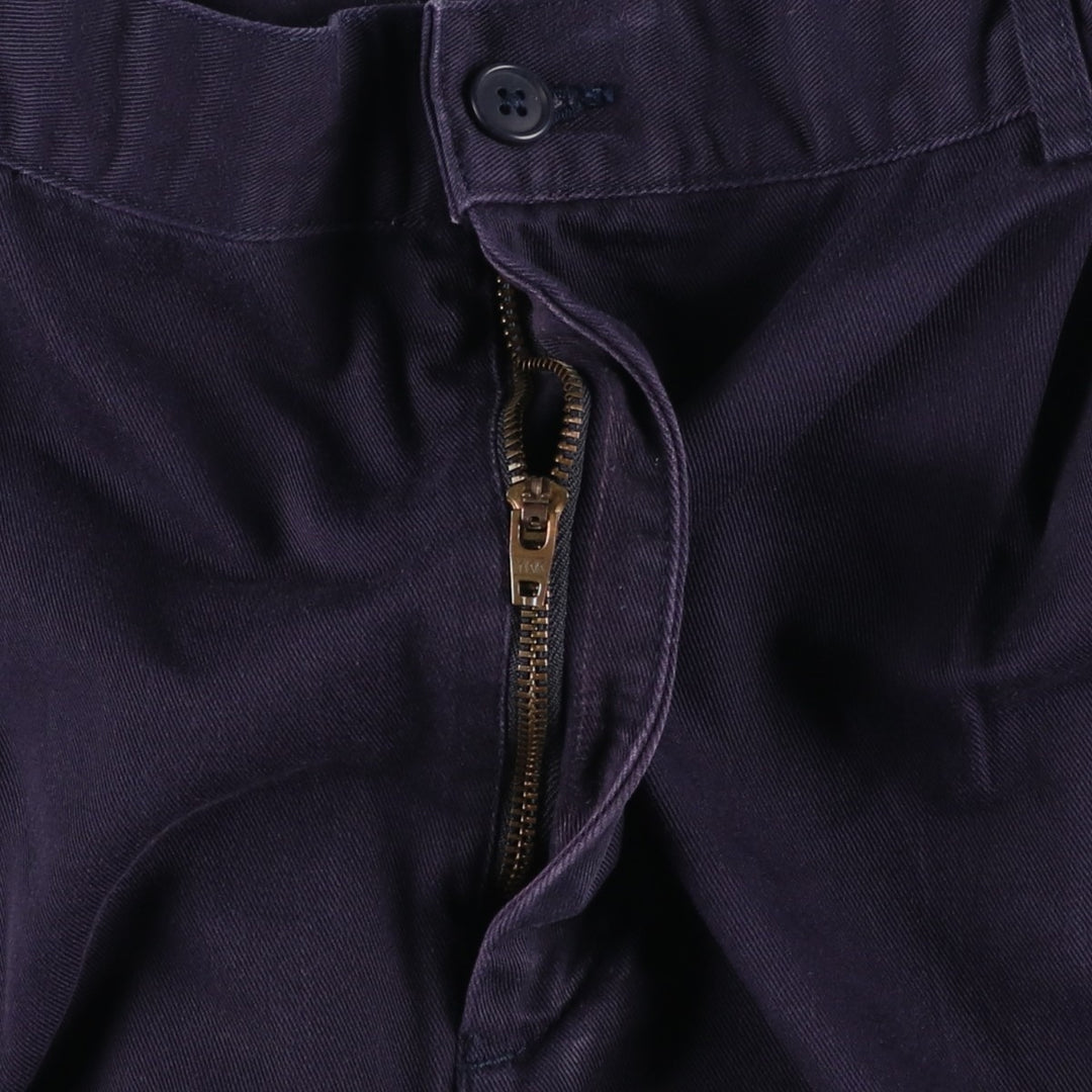 Lands' End Two-Pleat Chino Pants, Men's Size W31 (approx.) cotton navy blue type Vintage Second Hand