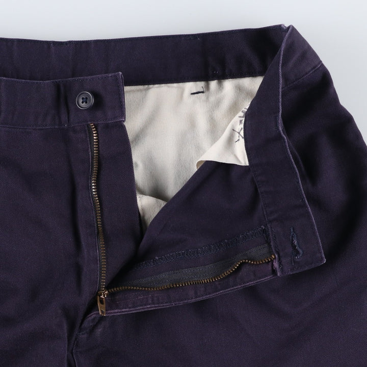 Lands' End Two-Pleat Chino Pants, Men's Size W31 (approx.) cotton navy blue type Vintage Second Hand