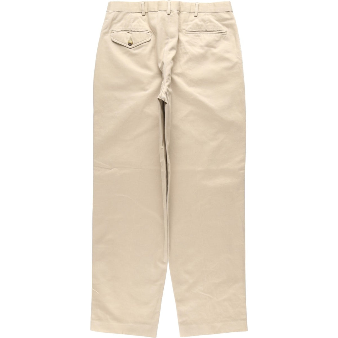 Lands' End Two-Pleat Chino Pants, Men's Size W32 (approx.) cotton Beige type Vintage Second Hand