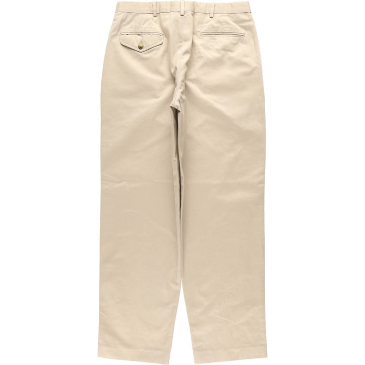 Lands' End Two-Pleat Chino Pants, Men's Size W32 (approx.) cotton Beige type Vintage Second Hand