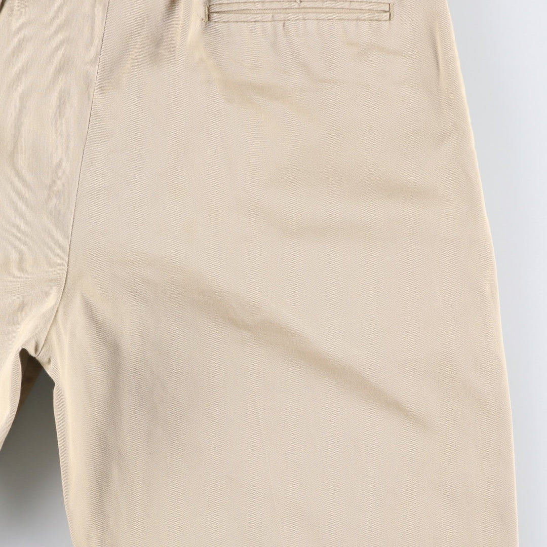 Lands' End Two-Pleat Chino Pants, Men's Size W32 (approx.) cotton Beige type Vintage Second Hand