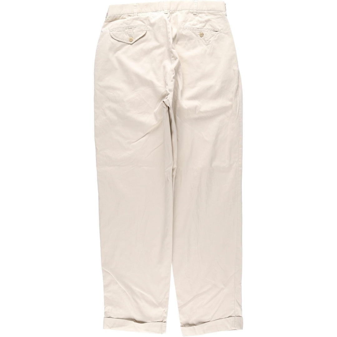 Ralph Lauren POLO by Ralph Lauren HAMMOND PANT, two-pleat chino pants, men's, W33 equivalent cotton Beige type Vintage Second Hand