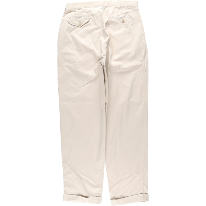 Ralph Lauren POLO by Ralph Lauren HAMMOND PANT, two-pleat chino pants, men's, W33 equivalent cotton Beige type Vintage Second Hand