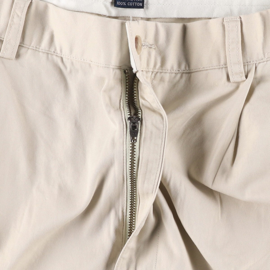 Ralph Lauren POLO by Ralph Lauren HAMMOND PANT, two-pleat chino pants, men's, W33 equivalent cotton Beige type Vintage Second Hand