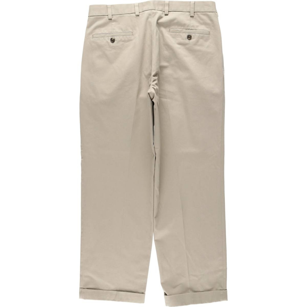 Brooks Brothers ADVANTAGE CHINO THOMPSON Two-Pleat Chino Pants, Men's W35 (approx.) cotton Beige type Vintage Second Hand