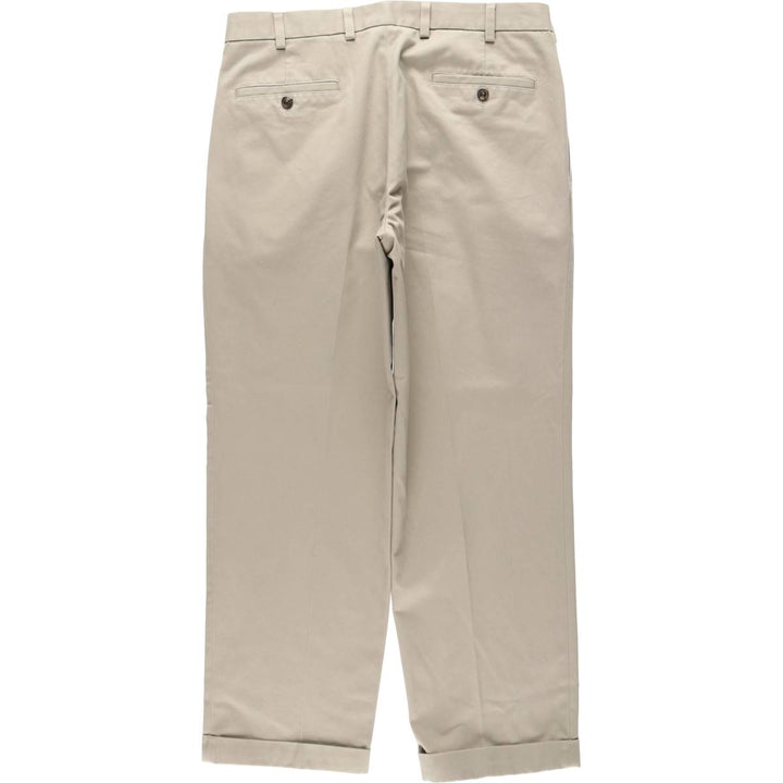 Brooks Brothers ADVANTAGE CHINO THOMPSON Two-Pleat Chino Pants, Men's W35 (approx.) cotton Beige type Vintage Second Hand