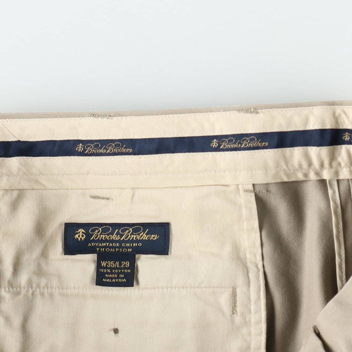 Brooks Brothers ADVANTAGE CHINO THOMPSON Two-Pleat Chino Pants, Men's W35 (approx.) cotton Beige type Vintage Second Hand