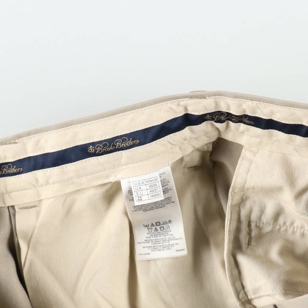 Brooks Brothers ADVANTAGE CHINO THOMPSON Two-Pleat Chino Pants, Men's W35 (approx.) cotton Beige type Vintage Second Hand