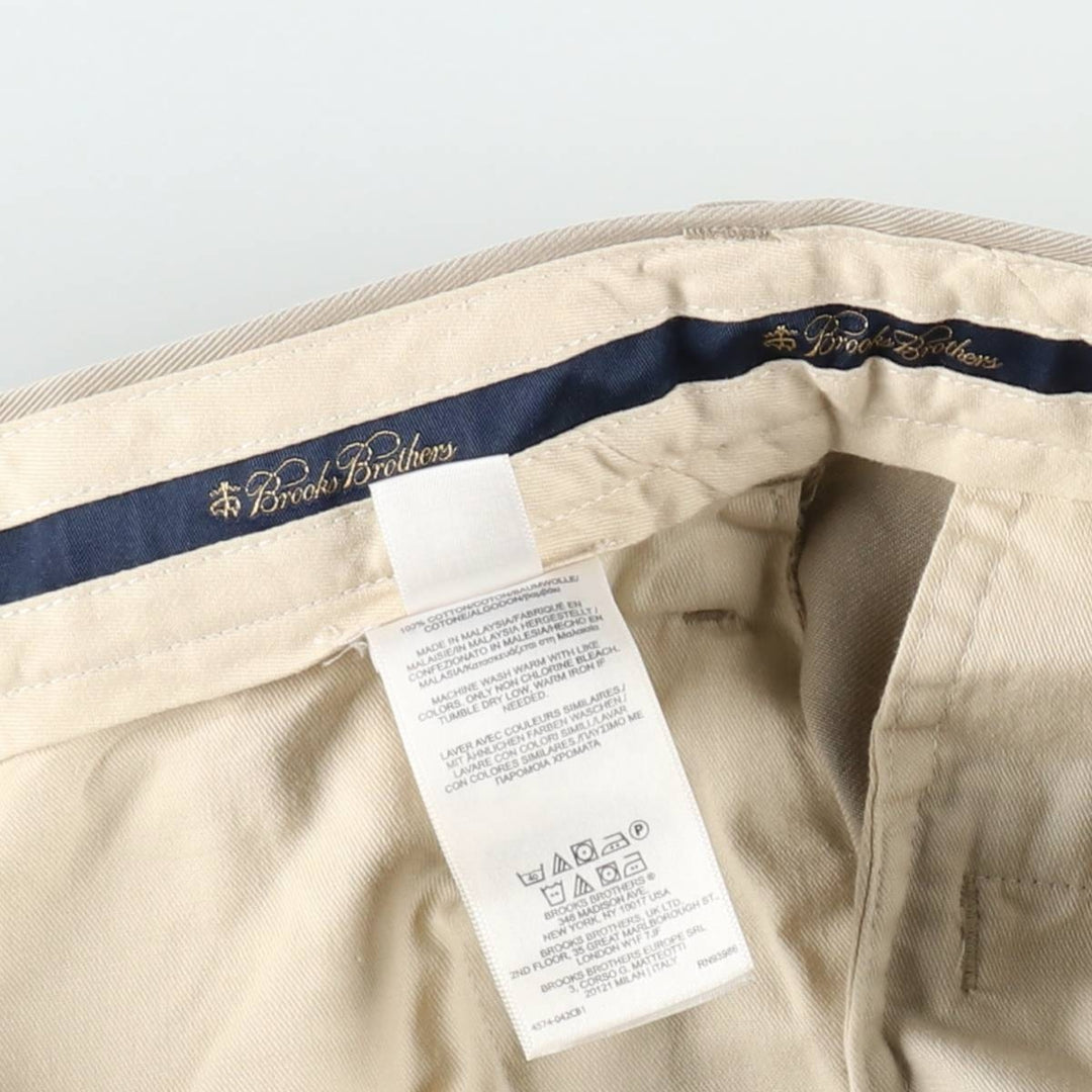 Brooks Brothers ADVANTAGE CHINO THOMPSON Two-Pleat Chino Pants, Men's W35 (approx.) cotton Beige type Vintage Second Hand