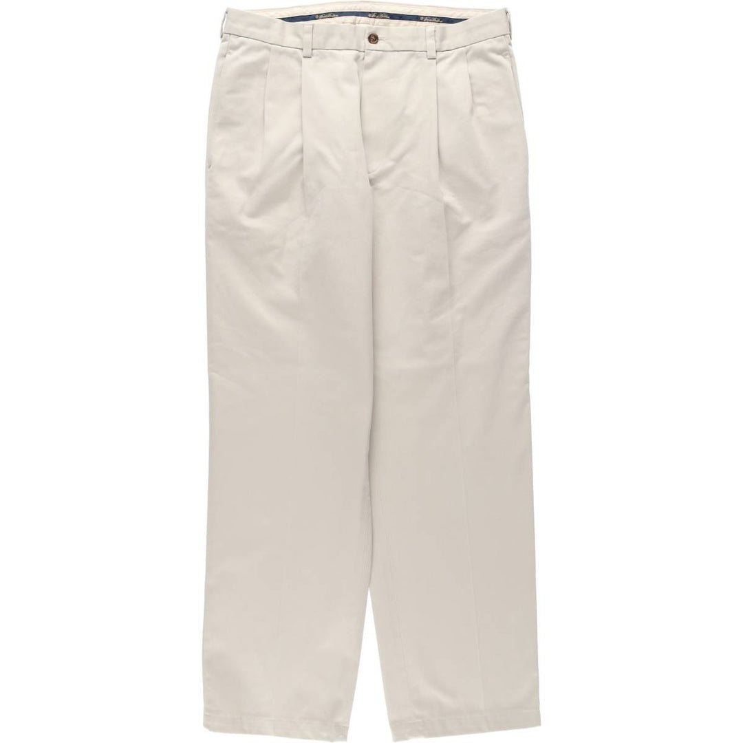Brooks Brothers ADVANTAGE CHINO THOMPSON Two-Pleated Chino Pants, Men's, Size W34 cotton Beige type Vintage Second Hand