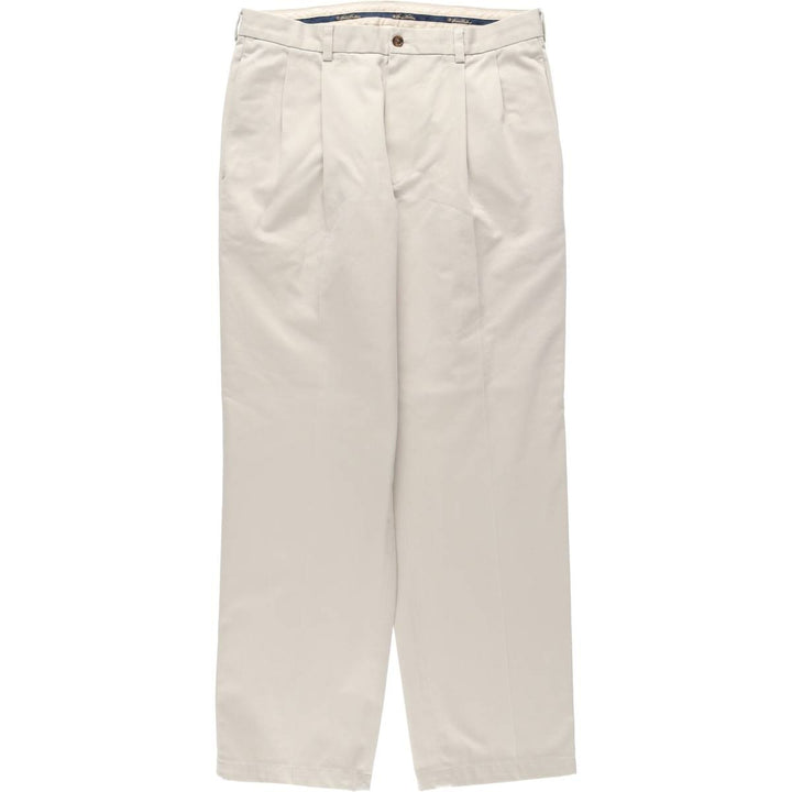 Brooks Brothers ADVANTAGE CHINO THOMPSON Two-Pleated Chino Pants, Men's, Size W34 cotton Beige type Vintage Second Hand