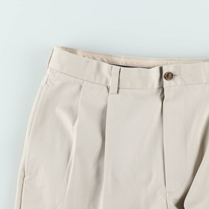 Brooks Brothers ADVANTAGE CHINO THOMPSON Two-Pleated Chino Pants, Men's, Size W34 cotton Beige type Vintage Second Hand