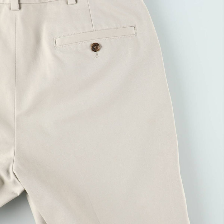 Brooks Brothers ADVANTAGE CHINO THOMPSON Two-Pleated Chino Pants, Men's, Size W34 cotton Beige type Vintage Second Hand