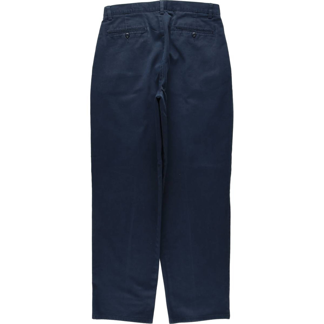 Eddie Bauer Two-Pleat Chino Pants, Men's Size W33 (approx.) cotton navy blue type Vintage Second Hand